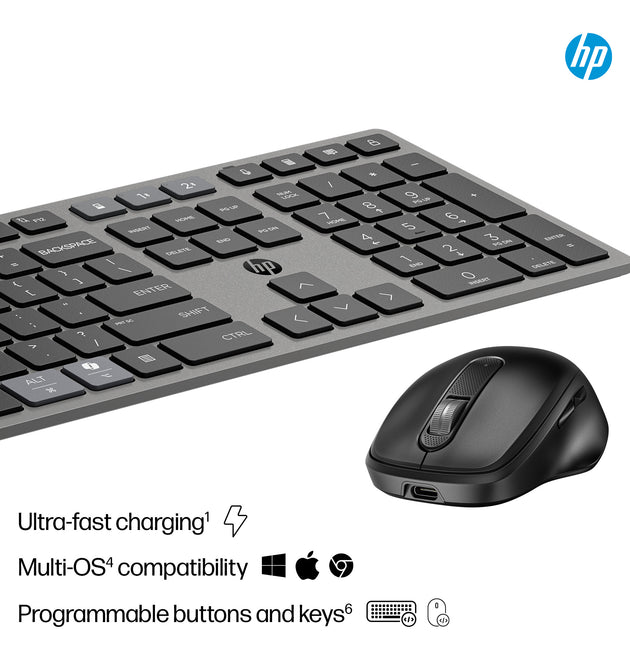 HP 725 Multi-Device Rechargeable Wireless Keyboard and Mouse Combo